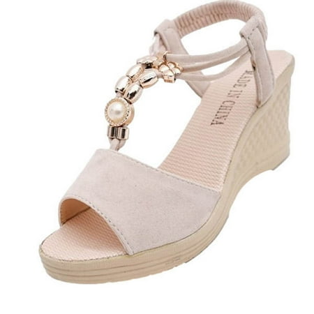 Lhked Women Fashion Wedges String Bead Casual Roman Sandals Shoes Summer Comfort Sandals Mother s Day Gifts& Beige
Lhked Women Fashion Wedges String Bead Casual Roman Sandals Shoes Summer Comfort Sandals Mother s Day Gifts& Beige