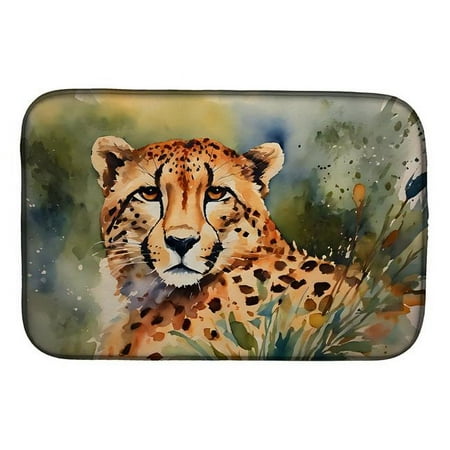 Carolines Treasures DAC2887DDM 21 x 14 x 0.2 in. Polyester Cheetah Dish Drying Mat