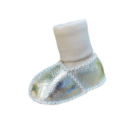 Ferndule Newborn Toddler Winter Bootie Plush Lining Sock Boots First Walkers Soft Shoe Warm Prewalker Crib Shoes Indoor Ankle Boot Mid Calf Non-slip Silver 4C
Ferndule Newborn Toddler Winter Bootie Plush Lining Sock Boots First Walkers Soft Shoe Warm Prewalker Crib Shoes Indoor Ankle Boot Mid Calf Non-slip Silver 4C