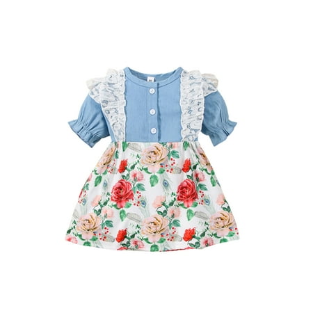 Calsunbaby Infants Baby Girls Summer Dress Short Sleeve Floral Lace Splice Crew Neck Buttons Skirt High Waist One-Piece Streetwear
Calsunbaby Infants Baby Girls Summer Dress Short Sleeve Floral Lace Splice Crew Neck Buttons Skirt High Waist One-Piece Streetwear