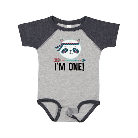 Inktastic First Birthday Panda Bear 1 Year Old Gift Baby Boy Bodysuit