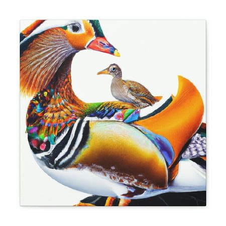 Mandarin Ducks in Flight - Canvas