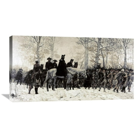 Global Gallery William T. Trego Washington Reviewing His Troops at Valley Forge Stretched Canvas Artwork