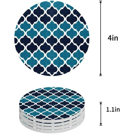 FMSHPON Geometric Vintage Moroccan Pattern Blue Set of 6 Round Coaster for Drinks Absorbent Ceramic Stone Coasters Cup Mat with Cork Base for Home Kitchen Room Coffee Table Bar Decor
FMSHPON Geometric Vintage Moroccan Pattern Blue Set of 6 Round Coaster for Drinks Absorbent Ceramic Stone Coasters Cup Mat with Cork Base for Home Kitchen Room Coffee Table Bar Decor