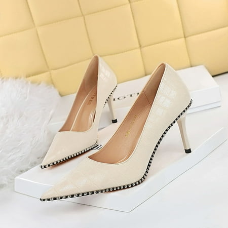 Women‘s Metal Ball Stiletto Sandals Anti-slip Pointed Toe Solid Color High Heels Women‘s Fashion Pumps
Women‘s Metal Ball Stiletto Sandals Anti-slip Pointed Toe Solid Color High Heels Women‘s Fashion Pumps