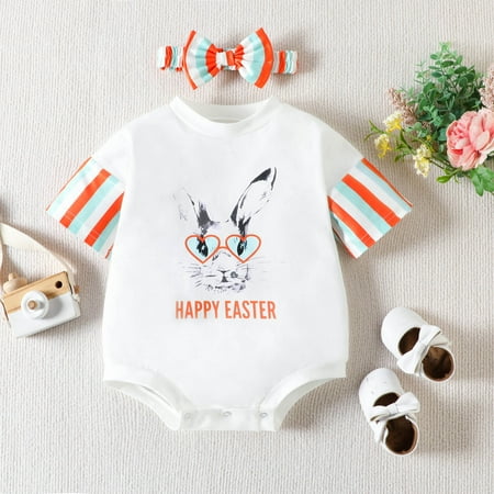 Miayilima Boys Girls Easter Short Sleeve Cartoon Rabbit Printed Pullover Romper Bodysuits Headbands Set
Miayilima Boys Girls Easter Short Sleeve Cartoon Rabbit Printed Pullover Romper Bodysuits Headbands Set