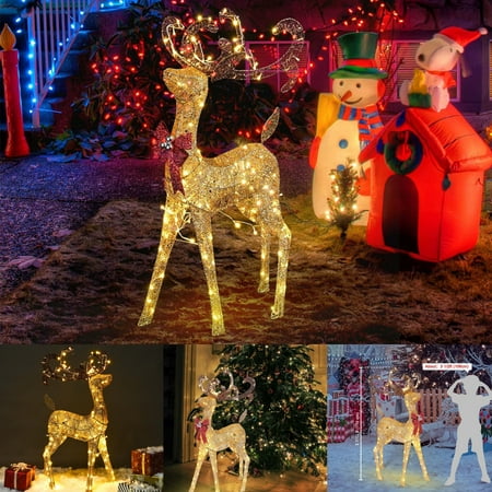 Yipa Christmas Reindeer With LED Lights Deer Decor Ornament 3.6FT Durable Xmas Elk Decorations Lighted Outdoor Glittering Illuminated Sturdy Light-Up
Yipa Christmas Reindeer With LED Lights Deer Decor Ornament 3.6FT Durable Xmas Elk Decorations Lighted Outdoor Glittering Illuminated Sturdy Light-Up