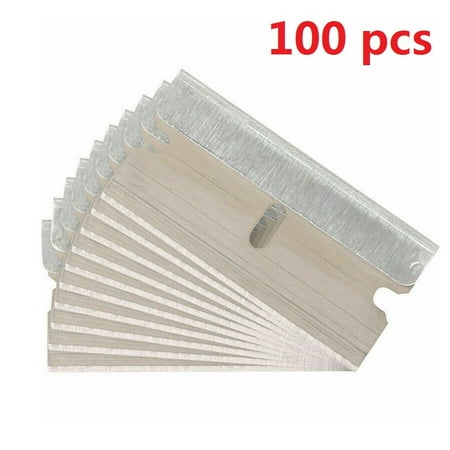 100 Single-edged Blade Scraper Casement Glass Car Cleaning Tool Glue Removal Blade