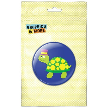 Turtle In A Top Hat Refrigerator Button Magnet