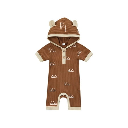 ZIYIXIN Infant Newborn Baby Boy Romper 3D Ear Hooded Jumpsuit Button Down Ribbed Bodysuit Sun Printed Clothes Coffee 9-12 Months
ZIYIXIN Infant Newborn Baby Boy Romper 3D Ear Hooded Jumpsuit Button Down Ribbed Bodysuit Sun Printed Clothes Coffee 9-12 Months