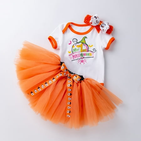 Halloween Baby Girls Cute Clothes Sets 3pcs Letter Cartoon Printed Romper+Colorful Lace Tutu Skirts Headband
Halloween Baby Girls Cute Clothes Sets 3pcs Letter Cartoon Printed Romper+Colorful Lace Tutu Skirts Headband