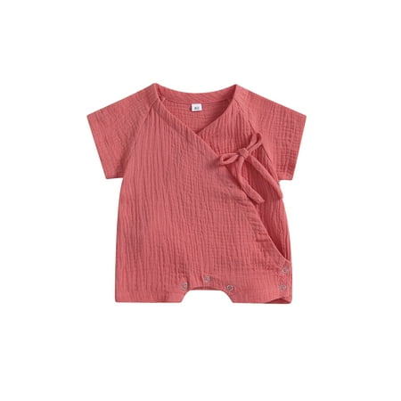 Newborn Baby Girl Summer Jumpsuit Short Sleeve Bodysuit Infant Solid Color One Piece Romper
Newborn Baby Girl Summer Jumpsuit Short Sleeve Bodysuit Infant Solid Color One Piece Romper