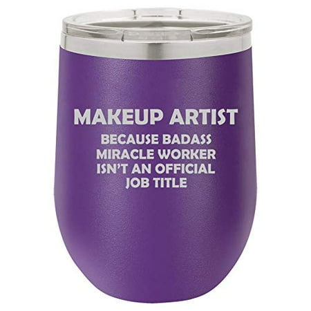 12 oz Double Wall Vacuum Insulated Stainless Steel Stemless Wine Tumbler Glass Coffee Travel Mug With Lid Makeup Artist Miracle Worker Job Title Funny (Purple)
12 oz Double Wall Vacuum Insulated Stainless Steel Stemless Wine Tumbler Glass Coffee Travel Mug With Lid Makeup Artist Miracle Worker Job Title Funny (Purple)