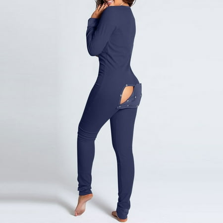 Ladies Casual Long-sleeved Solid Color Detachable Button Flap Adult Pajamas One-piece
Ladies Casual Long-sleeved Solid Color Detachable Button Flap Adult Pajamas One-piece