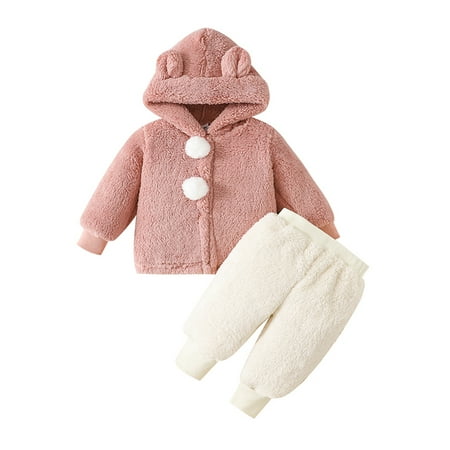 Canrulo Toddler Baby Girl Fall Winter Outfit Long Sleeve Pom Pom Plush Hoodies Jacket Coat Casual Pants Warm Clothes Pink 9-12 Months
Canrulo Toddler Baby Girl Fall Winter Outfit Long Sleeve Pom Pom Plush Hoodies Jacket Coat Casual Pants Warm Clothes Pink 9-12 Months