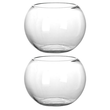2Pcs Round DIY Glass Bottle Micro Landscape Container Moss Ecological Terrarium