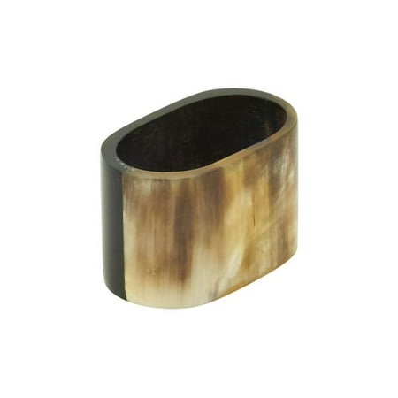 Saro Lifestyle NR199.BR Oval Horn Napkin Rings Brown - Set of 4