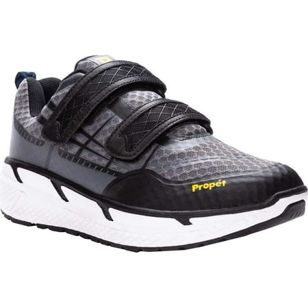 Men s Propet Ultra Strap Sneaker Grey/Black Knit Mesh 11 5E