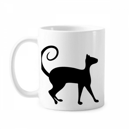 

Pet Lover Black Cat Animal Art Outline Mug Pottery Cerac Coffee Porcelain Cup Tableware