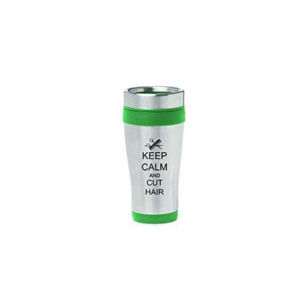 Green 16oz Insulated Stainless Steel Travel Mug Z269 Keep Calm and Cut Hair Scissors & Comb MIP
Green 16oz Insulated Stainless Steel Travel Mug Z269 Keep Calm and Cut Hair Scissors & Comb MIP