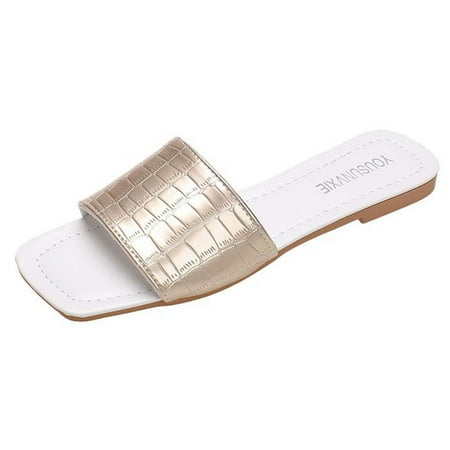 VerPetridure Women s Heeled Sandals Womens Summer Fashion Solid Color Slippers Square Head Flat Multicolour Casual Slippers
VerPetridure Women s Heeled Sandals Womens Summer Fashion Solid Color Slippers Square Head Flat Multicolour Casual Slippers