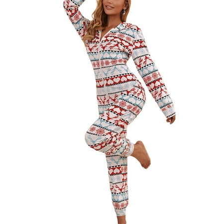 Thaisu Christmas Pajamas for Women Zipper Long Hooded Jumpsuit Sleepwear One Piece Playsuit Loungewear
Thaisu Christmas Pajamas for Women Zipper Long Hooded Jumpsuit Sleepwear One Piece Playsuit Loungewear