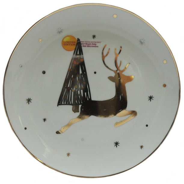Better Homes & Gardens 8" Porcelain Deer Salad Plate with Gold Decal