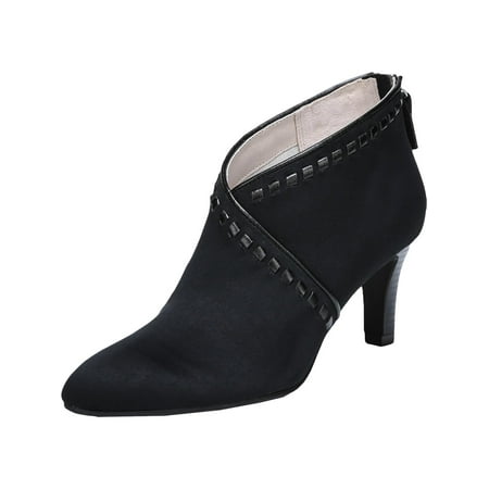 LifeStride Womens Giada Faux Suede Zipper Ankle Boots