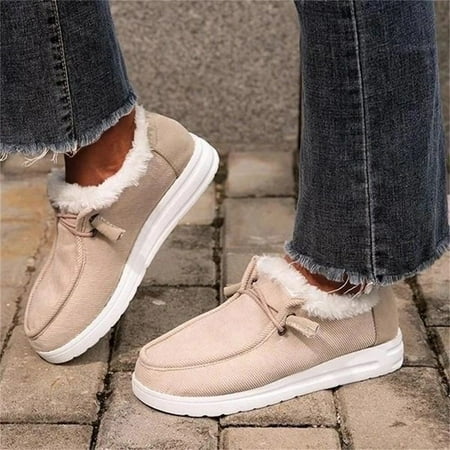 Winter Plush Shoes for Women Faux Fur Lined Warm Loafers Booties Casual Lace Up Comfoter Ankle Boots Fuzzy Slip On Canvas Shoes
Winter Plush Shoes for Women Faux Fur Lined Warm Loafers Booties Casual Lace Up Comfoter Ankle Boots Fuzzy Slip On Canvas Shoes