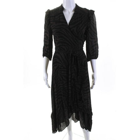 Pre-owned|ba&sh Womens Animal Print Selena Dress Size 8 13500393