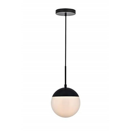 Living District Eclipse 1 Light Black Pendant With Frosted White Glass 
Living District Eclipse 1 Light Black Pendant With Frosted White Glass