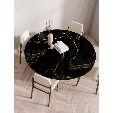 White Marble Gold Fitted Round Tablecloth Black Marble Table Covers Elastic Edge Classical Pattern Table Clothe for Dining Table
White Marble Gold Fitted Round Tablecloth Black Marble Table Covers Elastic Edge Classical Pattern Table Clothe for Dining Table