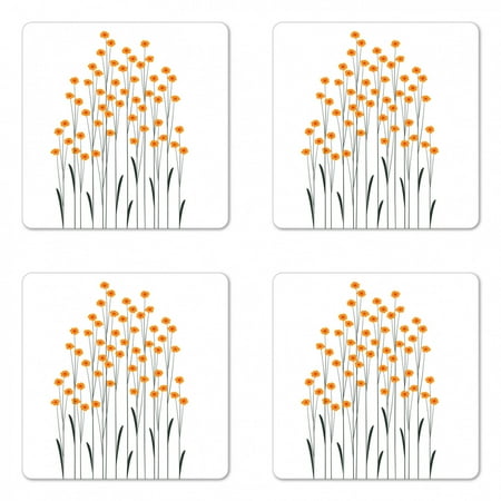 Flower Coaster Set of 4 Hand Drawn Style Yellow Daisies Like Flowers with Black Lines and Leaves Print Square Hardboard Gloss Coasters Standard Size Yellow and Black by Ambesonne
Flower Coaster Set of 4 Hand Drawn Style Yellow Daisies Like Flowers with Black Lines and Leaves Print Square Hardboard Gloss Coasters Standard Size Yellow and Black by Ambesonne