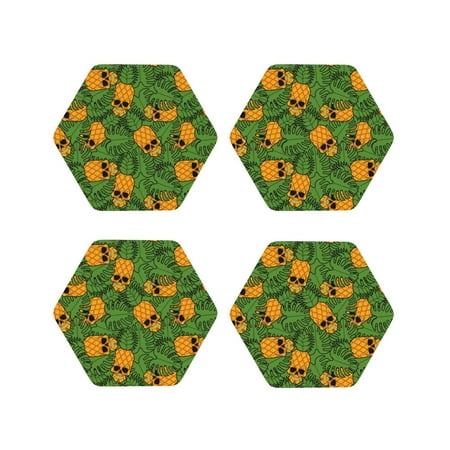 Coasters Set of 4 - Cute Skull Pineapple Drink Coasters for Tabletop Protection Leather Coasters for Living Room Decor and Housewarming Gift Hexagon
Coasters Set of 4 - Cute Skull Pineapple Drink Coasters for Tabletop Protection Leather Coasters for Living Room Decor and Housewarming Gift Hexagon