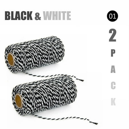 Reactionnx 2mm x 100m Mulit-Colored Cotton Twine String,Christmas Gift Wrapping Twine,Cotton Bakers Twine Arts Crafts Twine
