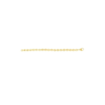 14k Yellow, White or Rose Gold Thick Squared Cable Chain Link Bracelet, 7.5 inches