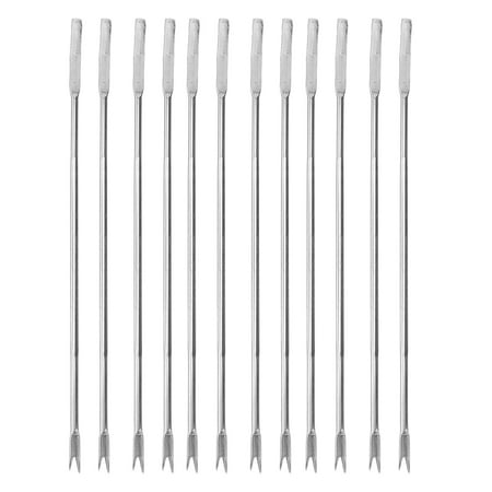 12PCS Stainless Steel Shellfish Seafood Forks Nut Picks Seafood Tools