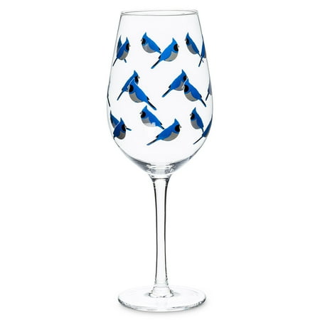 Set of 2 Blue Jay Wine Glass