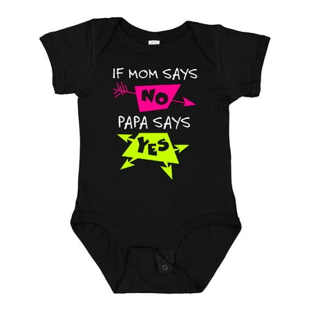 Inktastic If Mom Says No Papa Says Yes Gift Baby Boy or Baby Girl Bodysuit