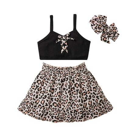 Mikilon Summer Toddler Baby Girls Sleeveless Sling Top Leopard Print Skirt + Headband Three-piece Set for 12-18 Months Child
Mikilon Summer Toddler Baby Girls Sleeveless Sling Top Leopard Print Skirt + Headband Three-piece Set for 12-18 Months Child