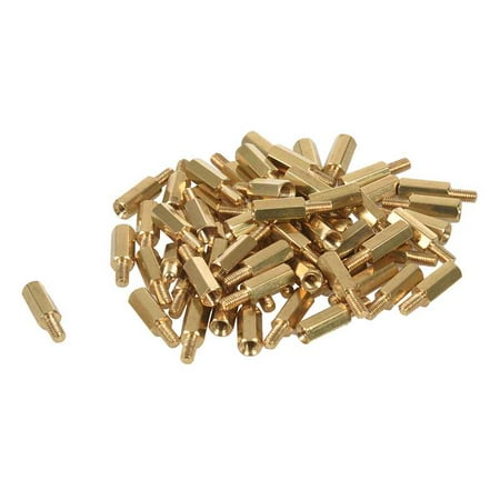 50 Pcs Male x Female 11mm Length Brass Screw Thread PCB Stand-off Spacers