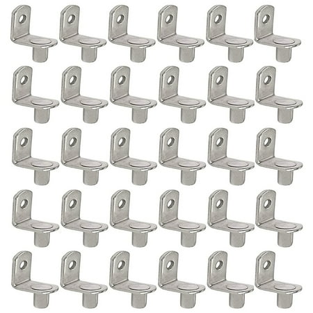 50 Pcs Shelf Support Pegs 6mm L-Shaped Shelf Support Nickel Plated Shelf Bracket Pegs for Furniture
