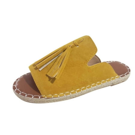 Summer Savings Clearance 2023! WJSXC Sandals and Slippers for Womens Womens Ladies Fashion Casual Flat Fringe Shoes Slippers Peep Toe Sandals Yellow 36
Summer Savings Clearance 2023! WJSXC Sandals and Slippers for Womens Womens Ladies Fashion Casual Flat Fringe Shoes Slippers Peep Toe Sandals Yellow 36
