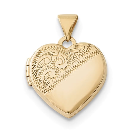 14k Yellow Gold 15mm Heart Locket