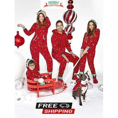 Family Xmas Matching Pajamas Jumpsuit Reindeer Printed Family Sleepwear Christmas Front Zipper Nightwear
Family Xmas Matching Pajamas Jumpsuit Reindeer Printed Family Sleepwear Christmas Front Zipper Nightwear