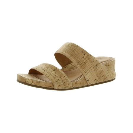 Gentle Souls by Kenneth Cole Womens Gisele Leather Slide Wedge Sandals