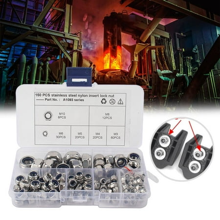 150PCS Stainless Steel Lock Nut Assortment Kit Lock Nut Set Durable Nylon Hex Nut Set
150PCS Stainless Steel Lock Nut Assortment Kit Lock Nut Set Durable Nylon Hex Nut Set