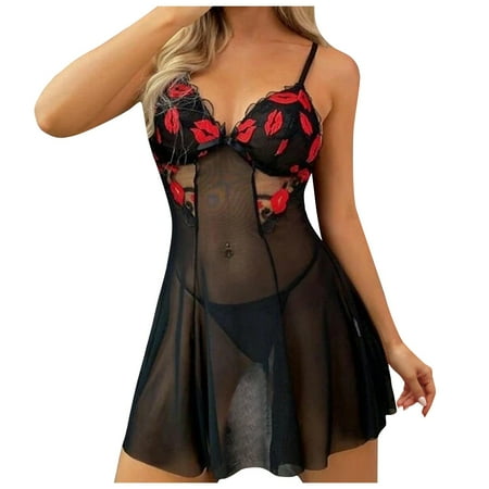 YDKZYMD Women S Lace Lingerie Nightgown Sexy V Neck Sleepwear Babydoll For Women Nightgowns Nightdress Chemise