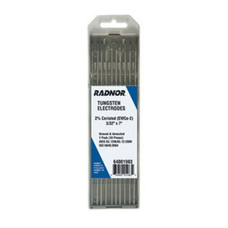 Radnor 1/16 X 7 2% Ceriated Tungsten Electrode Ground (10 Per Package) (6 Pack)
Radnor 1/16 X 7 2% Ceriated Tungsten Electrode Ground (10 Per Package) (6 Pack)