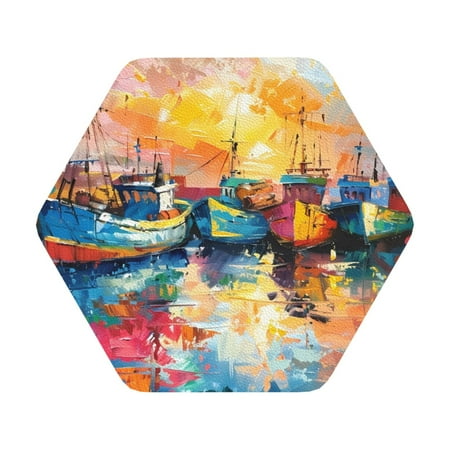 Giroia Colorful Fishing Boats Coasters Leather Coasters Set of 6 Coaster for Drinks Hexagon
Giroia Colorful Fishing Boats Coasters Leather Coasters Set of 6 Coaster for Drinks Hexagon